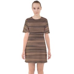 Texture-wooddack Sixties Short Sleeve Mini Dress by nateshop