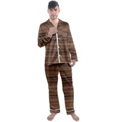 Texture-wooddack Men s Long Sleeve Satin Pajamas Set by nateshop