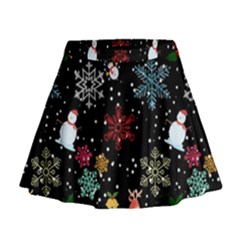 Christmas Thanksgiving Pattern Mini Flare Skirt by Ravend