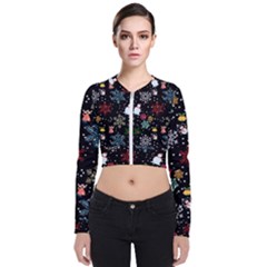 Christmas Thanksgiving Pattern Long Sleeve Zip Up Bomber Jacket by Ravend