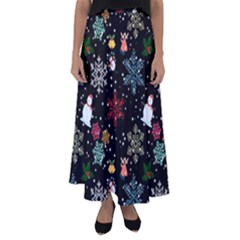 Christmas Thanksgiving Pattern Flared Maxi Skirt by Ravend