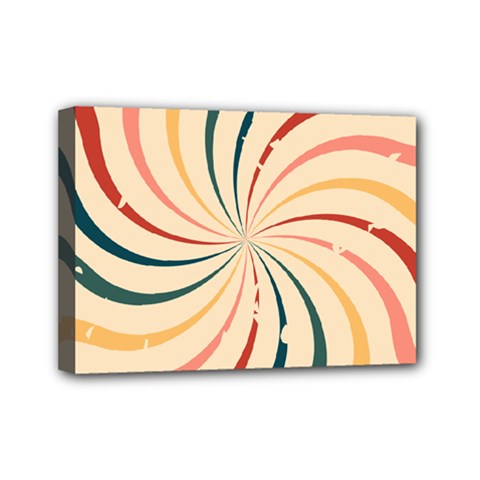 Swirl Star Pattern Texture Vintahe Classic Old Mini Canvas 7  X 5  (stretched) by Ravend