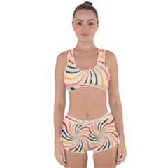 Swirl Star Pattern Texture Vintahe Classic Old Racerback Boyleg Bikini Set by Ravend