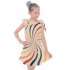 Swirl Star Pattern Texture Vintahe Classic Old Kids  Tie Up Tunic Dress by Ravend