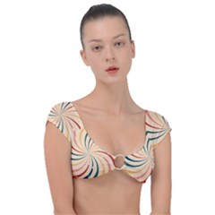 Swirl Star Pattern Texture Vintahe Classic Old Cap Sleeve Ring Bikini Top by Ravend