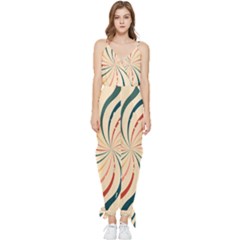 Swirl Star Pattern Texture Vintahe Classic Old Sleeveless Tie Ankle Chiffon Jumpsuit by Ravend