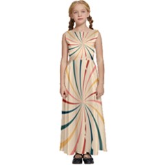 Swirl Star Pattern Texture Vintahe Classic Old Kids  Satin Sleeveless Maxi Dress by Ravend