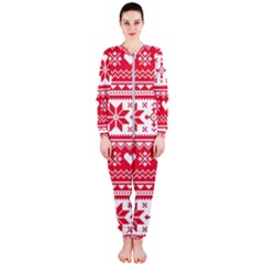 Nordic-seamless-knitted-christmas-pattern-vector OnePiece Jumpsuit (Ladies)