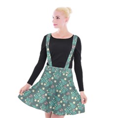 Illustration Pattern Seamless Suspender Skater Skirt by Ravend