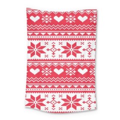 Nordic-seamless-knitted-christmas-pattern-vector Small Tapestry by nateshop