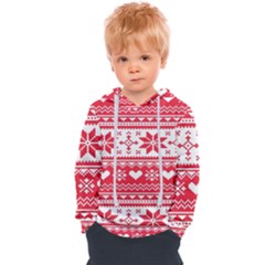 Nordic-seamless-knitted-christmas-pattern-vector Kids  Overhead Hoodie by nateshop