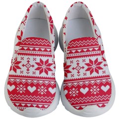 Nordic-seamless-knitted-christmas-pattern-vector Kids Lightweight Slip Ons by nateshop