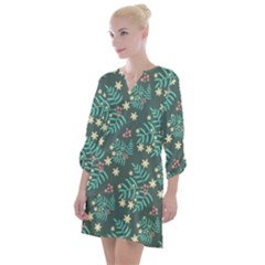 Illustration Pattern Seamless Open Neck Shift Dress by Ravend