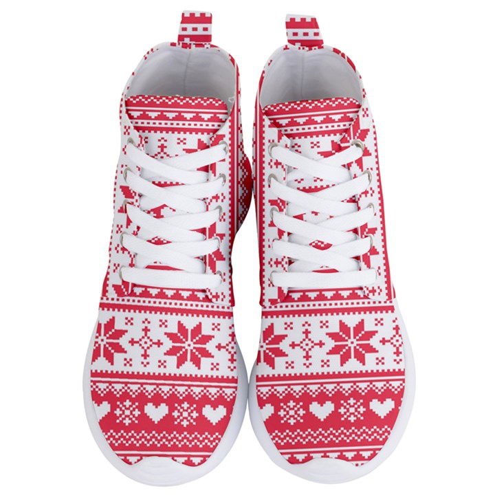 Nordic-seamless-knitted-christmas-pattern-vector Women s Lightweight High Top Sneakers