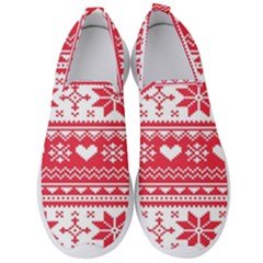 Nordic-seamless-knitted-christmas-pattern-vector Men s Slip On Sneakers by nateshop