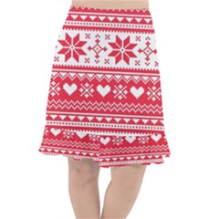 Nordic-seamless-knitted-christmas-pattern-vector Fishtail Chiffon Skirt