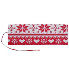 Nordic-seamless-knitted-christmas-pattern-vector Roll Up Canvas Pencil Holder (m) by nateshop