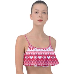 Nordic-seamless-knitted-christmas-pattern-vector Frill Bikini Top by nateshop