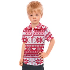 Nordic-seamless-knitted-christmas-pattern-vector Kids  Polo Tee