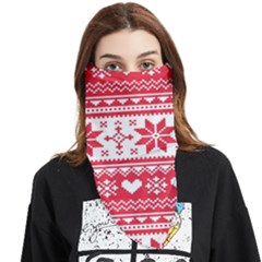 Nordic-seamless-knitted-christmas-pattern-vector Face Covering Bandana (triangle) by nateshop