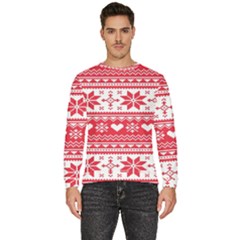 Nordic-seamless-knitted-christmas-pattern-vector Men s Fleece Sweatshirt by nateshop