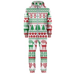 Scandinavian-nordic-christmas-seamless-pattern-vector Hooded Jumpsuit (men) by nateshop