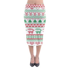 Scandinavian-nordic-christmas-seamless-pattern-vector Midi Pencil Skirt by nateshop