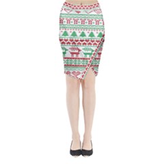 Scandinavian-nordic-christmas-seamless-pattern-vector Midi Wrap Pencil Skirt by nateshop