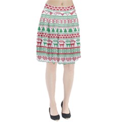 Scandinavian-nordic-christmas-seamless-pattern-vector Pleated Skirt by nateshop