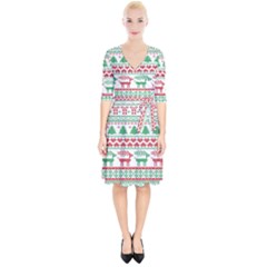 Scandinavian-nordic-christmas-seamless-pattern-vector Wrap Up Cocktail Dress by nateshop