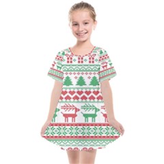 Scandinavian-nordic-christmas-seamless-pattern-vector Kids  Smock Dress by nateshop