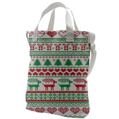 Scandinavian-nordic-christmas-seamless-pattern-vector Canvas Messenger Bag by nateshop