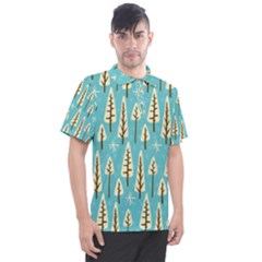 Vector-white-cartoon-trees-pattern Men s Polo Tee