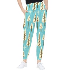 Vector-white-cartoon-trees-pattern Tapered Pants by nateshop