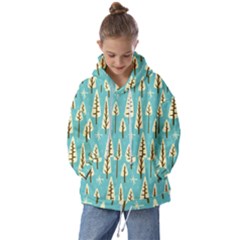 Vector-white-cartoon-trees-pattern Kids  Oversized Hoodie by nateshop