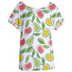 Fruit Fruits Food Illustration Background Pattern Women s Oversized Tee by Ravend