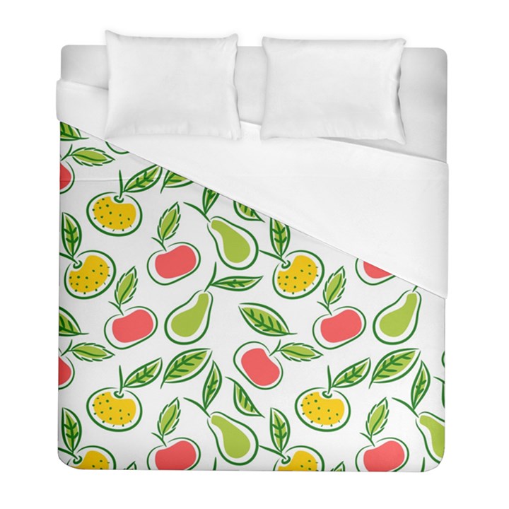 Fruit Fruits Food Illustration Background Pattern Duvet Cover (Full/ Double Size)