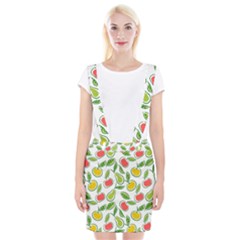 Fruit Fruits Food Illustration Background Pattern Braces Suspender Skirt by Ravend