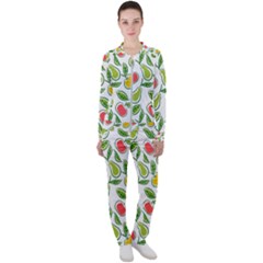 Fruit Fruits Food Illustration Background Pattern Casual Jacket And Pants Set by Ravend