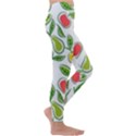 Fruit Fruits Food Illustration Background Pattern Kids  Lightweight Velour Leggings View3