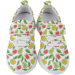 Fruit Fruits Food Illustration Background Pattern Kids  Velcro Strap Shoes by Ravend