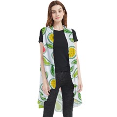 Fruit Fruits Food Illustration Background Pattern Sleeveless Chiffon Waistcoat Shirt