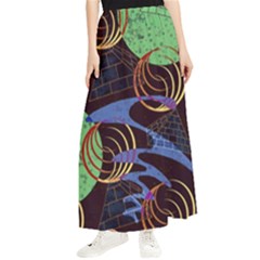 Pyramid Sphere Colorful Background Maxi Chiffon Skirt by Ravend