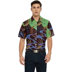 Pyramid Sphere Colorful Background Men s Short Sleeve Pocket Shirt  by Ravend