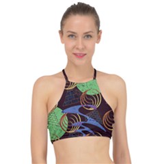 Pyramid Sphere Colorful Background Racer Front Bikini Top