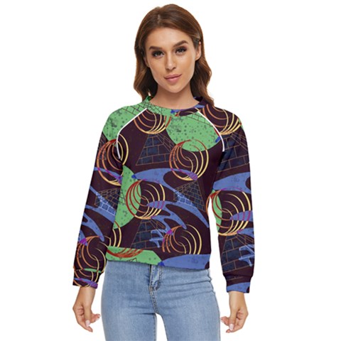 Pyramid Sphere Colorful Background Women s Long Sleeve Raglan Tee by Ravend