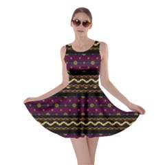 Background Flower Abstract Pattern Skater Dress by Ravend