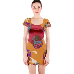 Abstract Backgroundgraphic Wallpaper Short Sleeve Bodycon Dress by Ravend