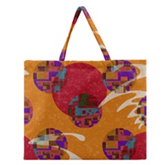 Abstract Backgroundgraphic Wallpaper Zipper Large Tote Bag