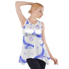 Whale Fish Sea Pattern Mammal Ocean Side Drop Tank Tunic by Ravend